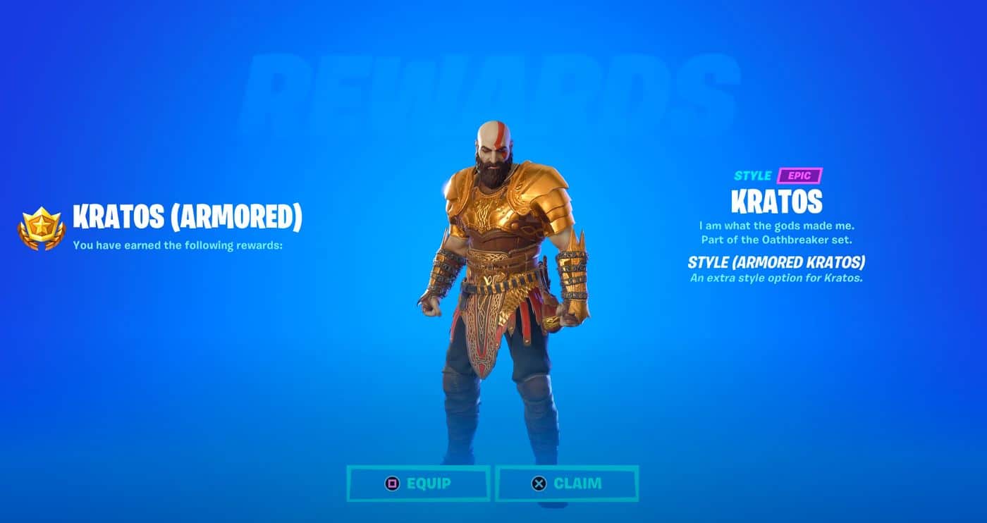 Kratos Free Fortnite Skin Style