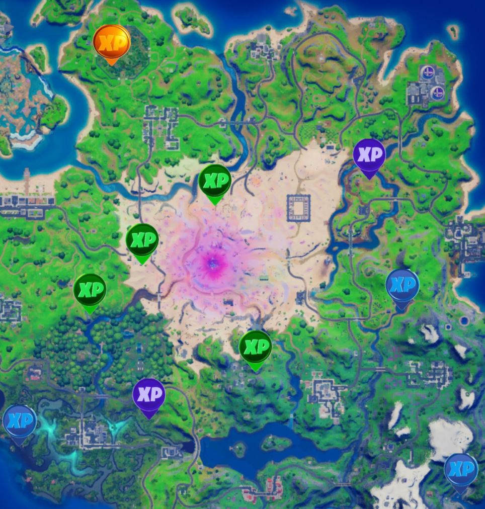 Fortnite Week 8 XP Coins All Locations Map