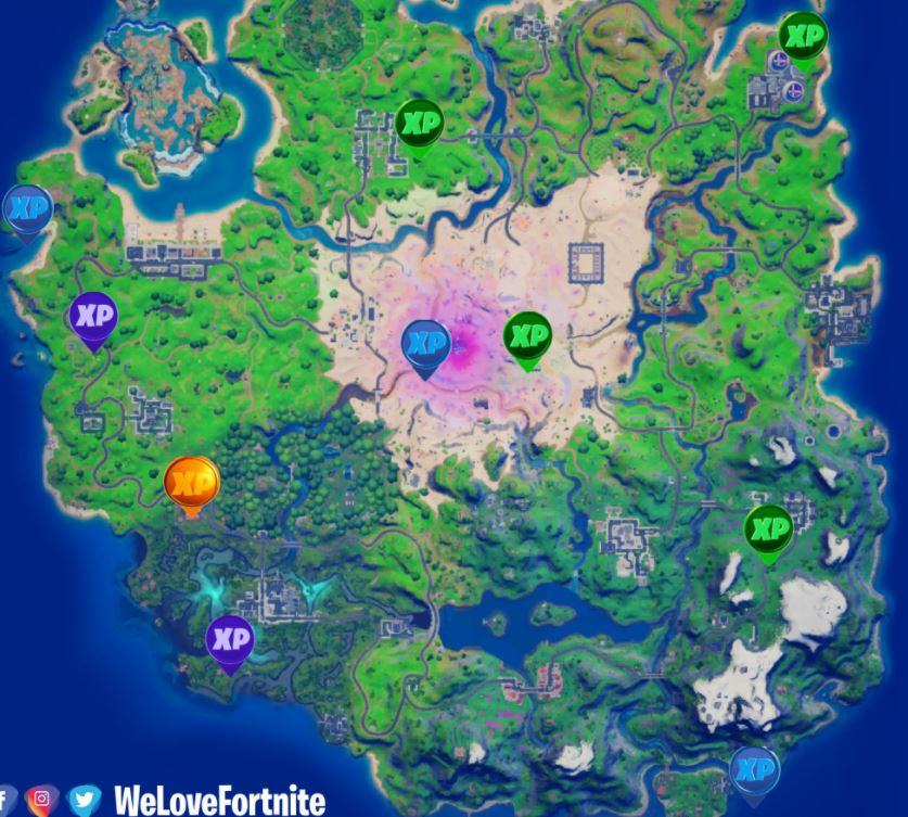 Fortnite season 5 week 9 xp coins locations map