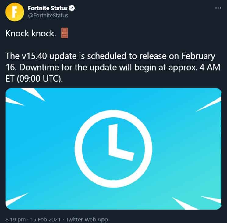 15.40 Fortnite update