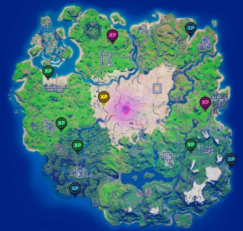 Fortnite Week 14 XP Coins Map