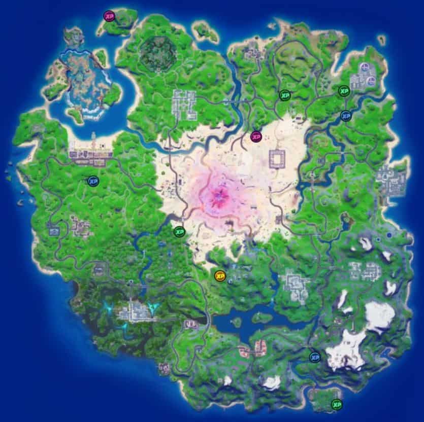 Fortnite Week 15 XP Coin Locations Map