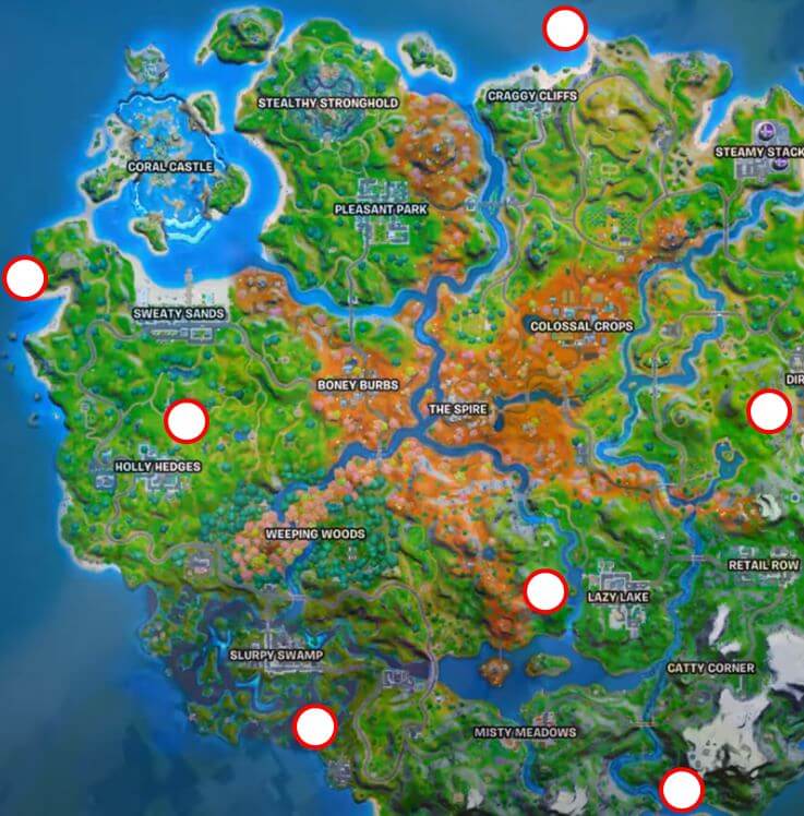 All Spooky TV Sets Fortnite Locations Map Chapter 2 Season 6