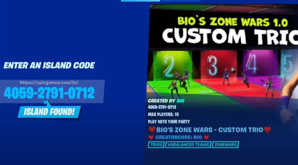 Fortnite Bio's Zone Wars Creative Map Code - How to play Bio's Zone ...