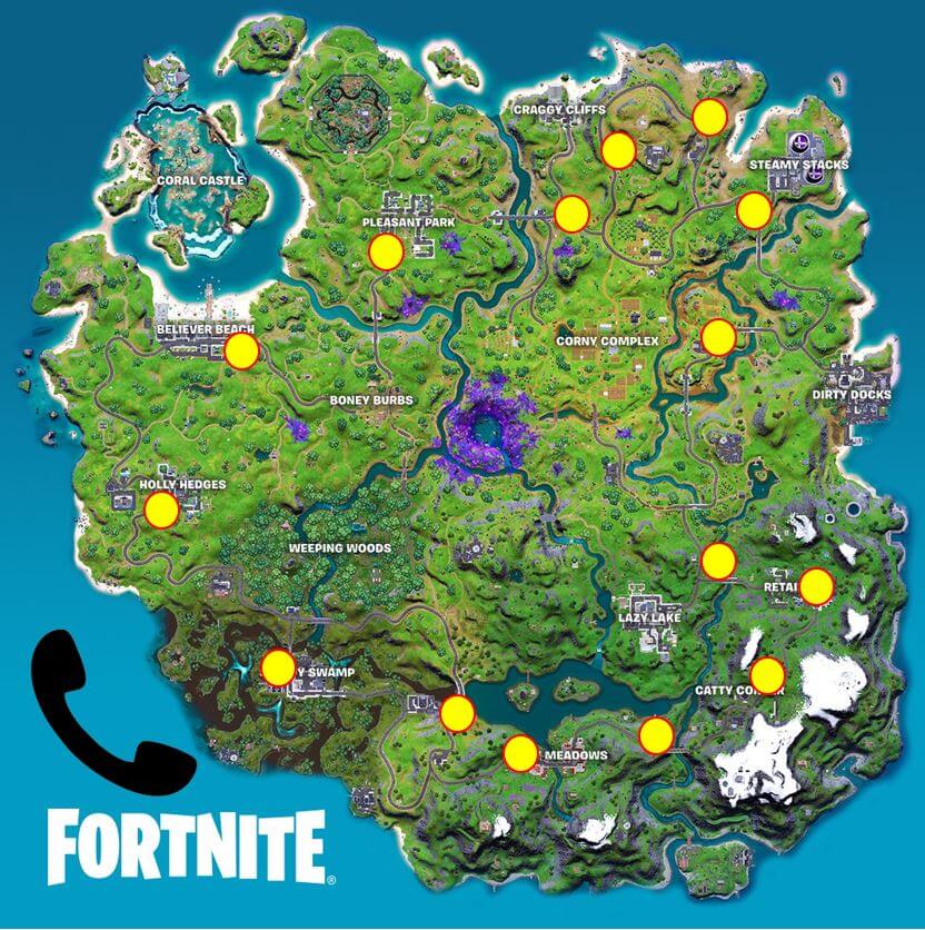 Fortnite Payphone Map Location