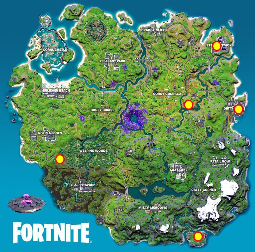 Fortnite UFO Map Location