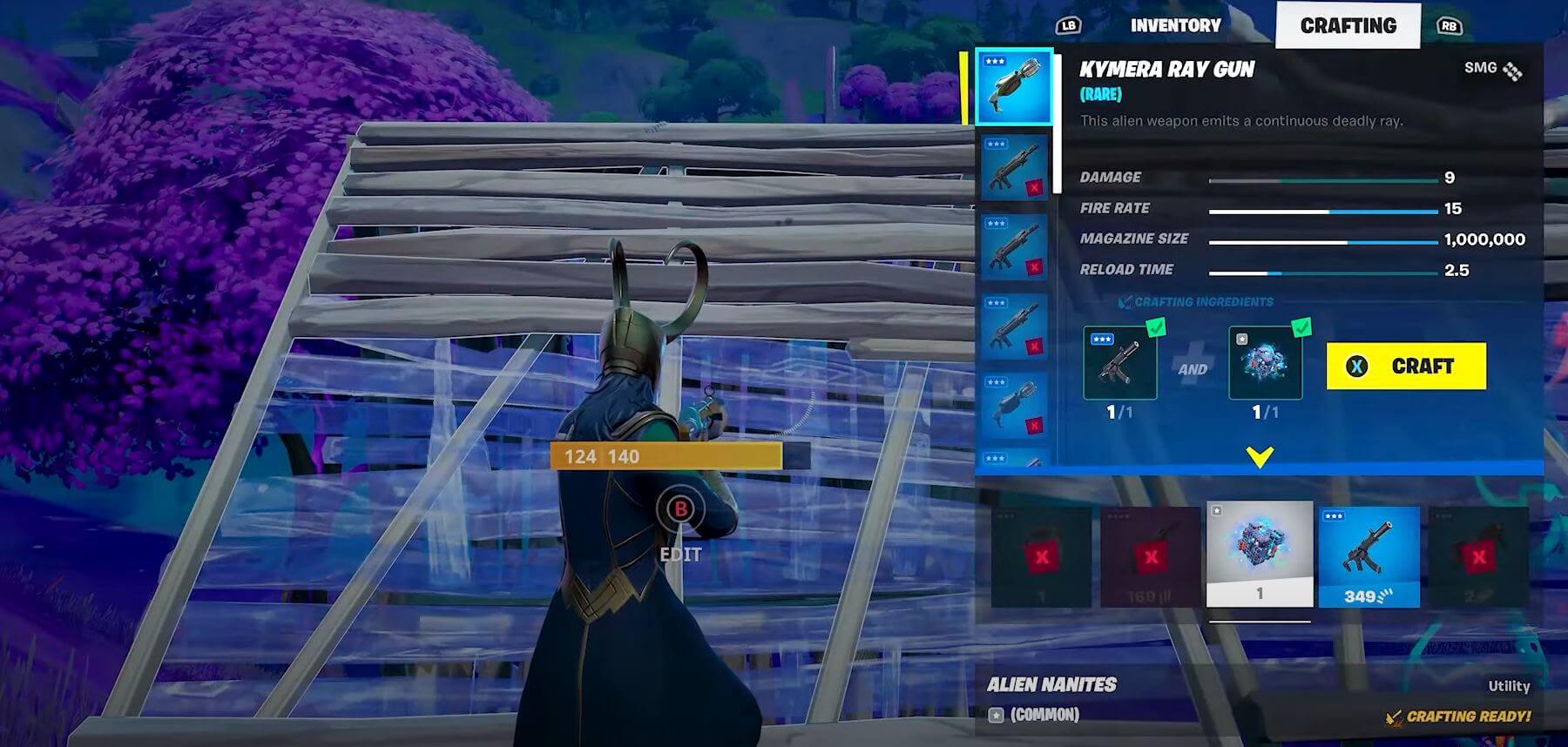 Fortnite Craft a Weapon With Alien Nanites