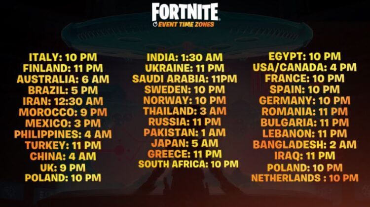 what time is the new fortnite event tomorrow