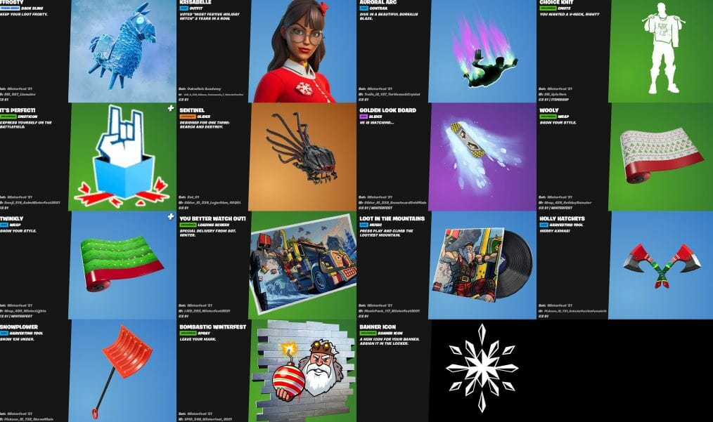 All Fortnite Winterfest 2021 Christmas Presents Skins & Cosmetic ...