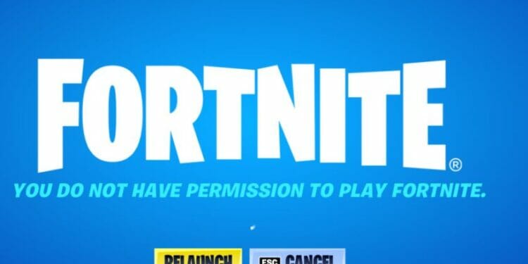 What does You Do Not Have Permission to Play Fortnite Mean