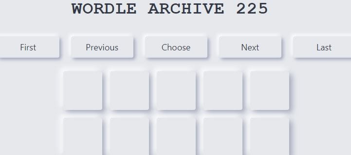 Wordle Archive Game