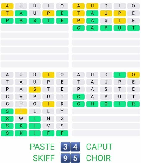 Quordle 34 Answer