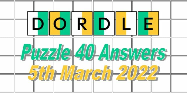 Daily Dordle 40 Answer