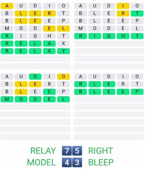 Daily Quordle 64 Answer - 29th March 2022