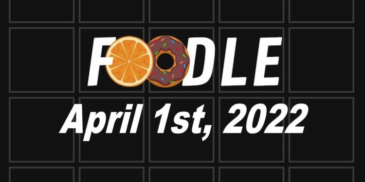 Foodle Answer 91 - 1st April 2022