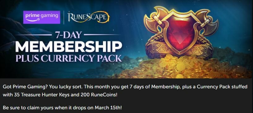 Twitch Prime members receive exclusive RuneScape Rewards and Giveaways From  Now Until February 2020