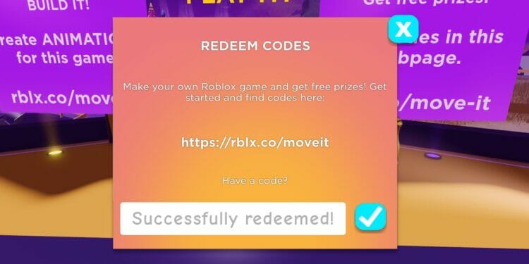 Successfully Redeemed Roblox Codes