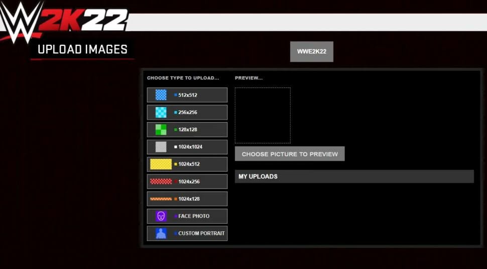 WWE 2K22 Upload Custom Image