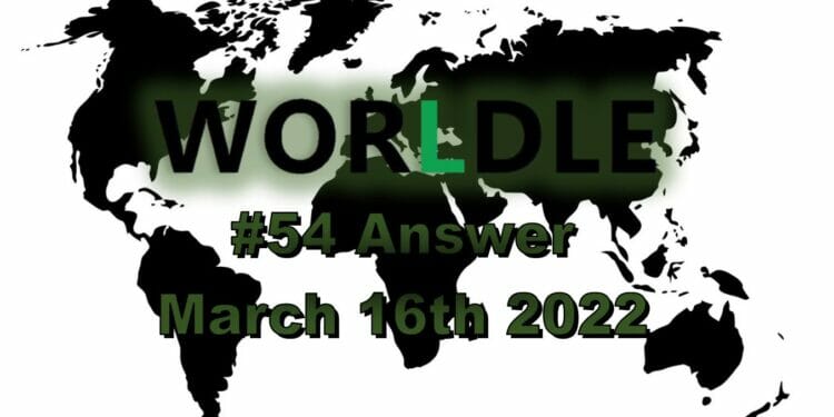 Worldle 54 - March 16th 2022