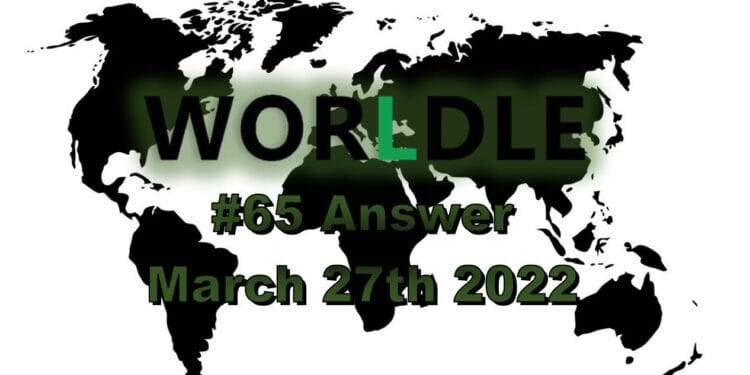 Worldle 65 - March 27th 2022
