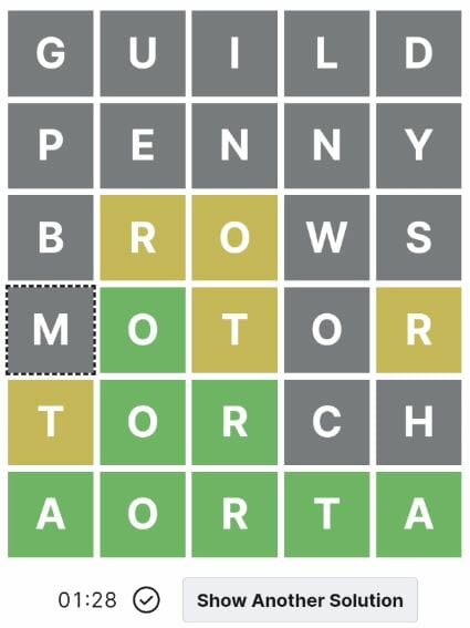 Daily Crosswordle 80 Answer - 9th April 2022