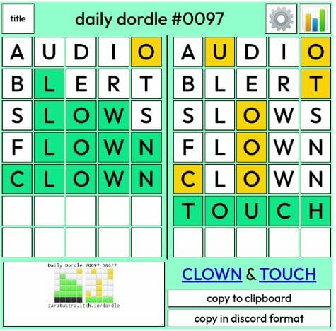 Daily Dordle 97 - May 1st 2022