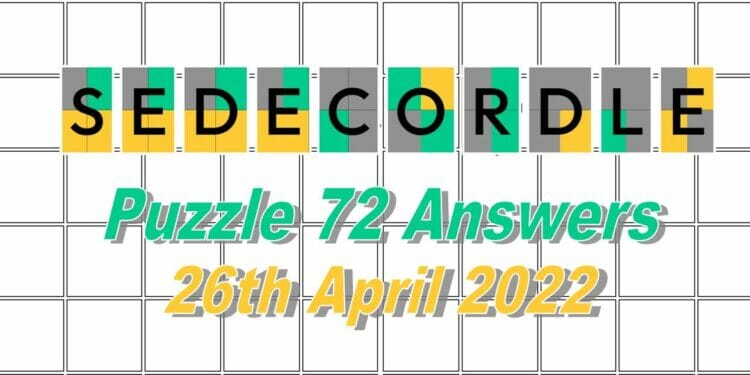 Daily Sedecordle 72 - April 26, 2022
