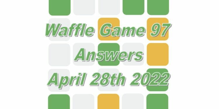 Daily Waffle Game Answer 97 - April 28th 2022