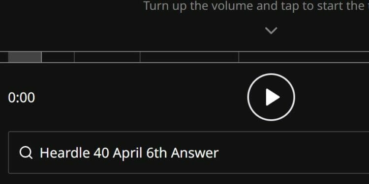 Heardle April 6th Answer Song Hint 40