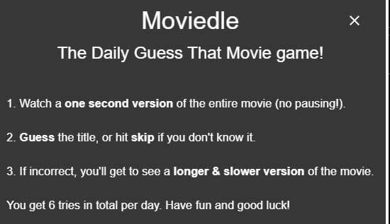 Moviedle Wordle Rules