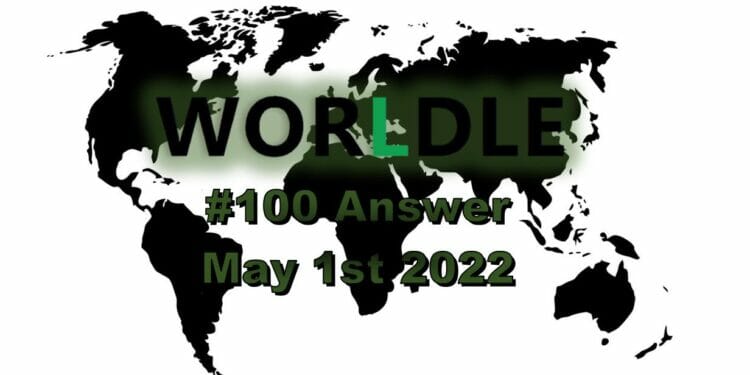 Worldle 100 - May 1st 2022