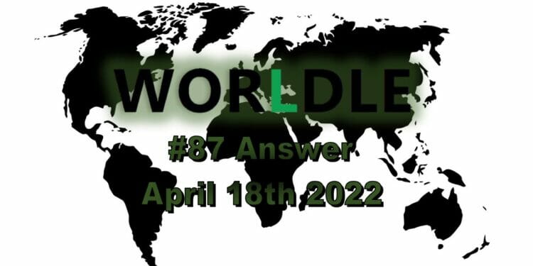 Worldle 87 - April 18th 2022