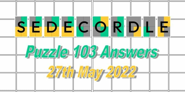 Daily Sedecordle 103 - May 27th 2022