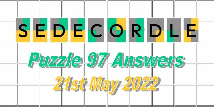 Daily Sedecordle 97 - May 21st 2022