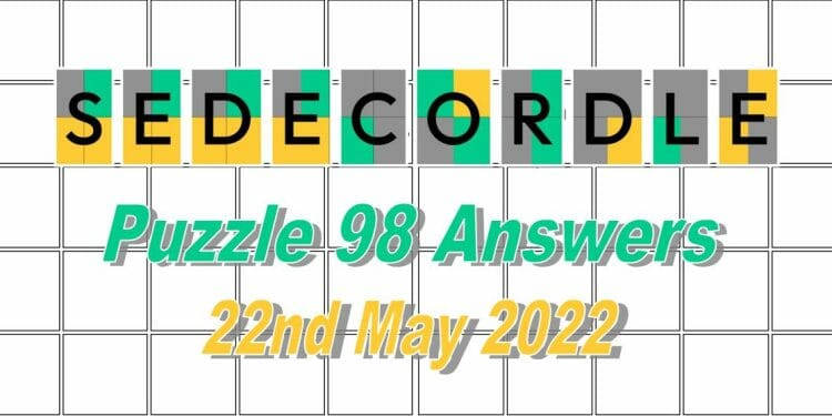 Daily Sedecordle 98 - May 22nd 2022