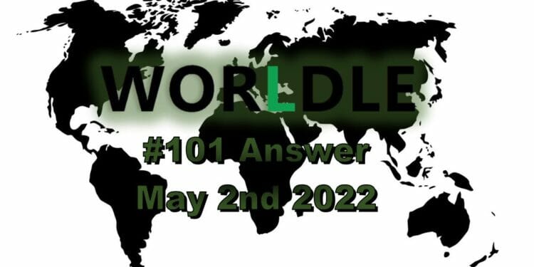 Worldle 101 - May 2nd 2022