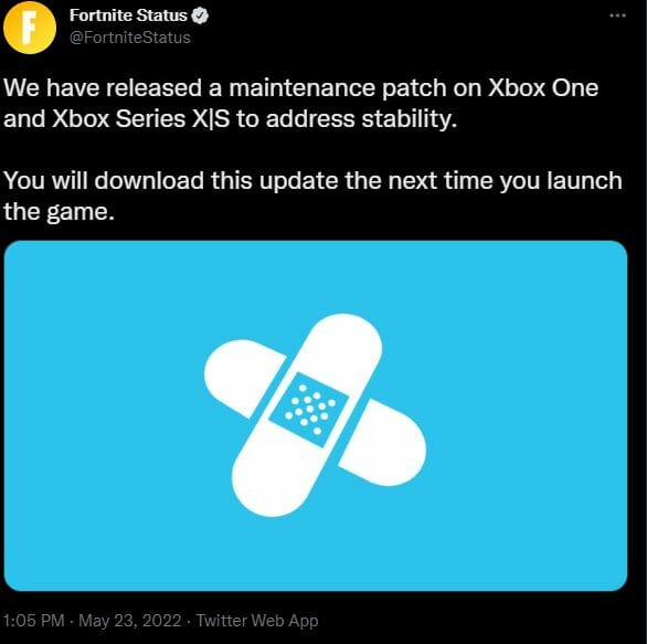 Xbox Fortnite Update May 23 2022