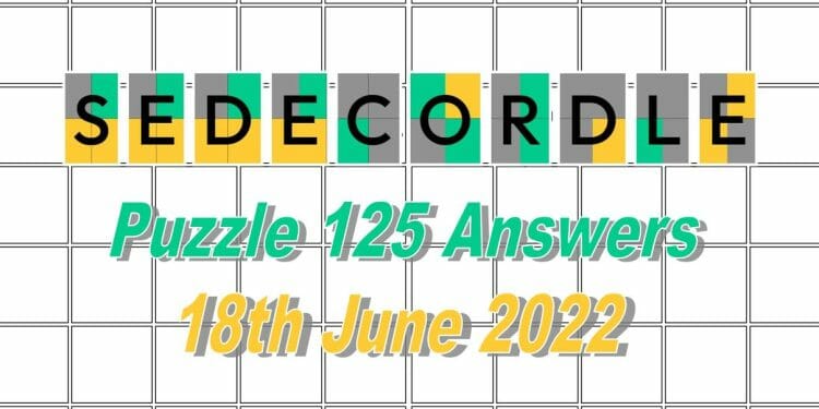 Daily Sedecordle 125 - 18th June 2022