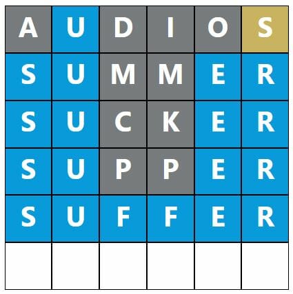 Daily Word Hurdle #296 Afternoon Answer - 15th June 2022