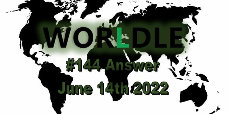 Daily Worldle 144 - June 14th 2022