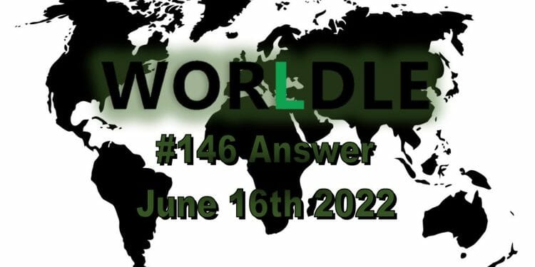 Daily Worldle 146 - June 16th 2022