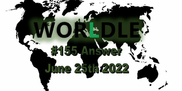Daily Worldle 155 - June 25th 2022