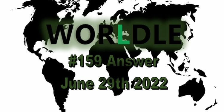Daily Worldle 159 - June 29th 2022