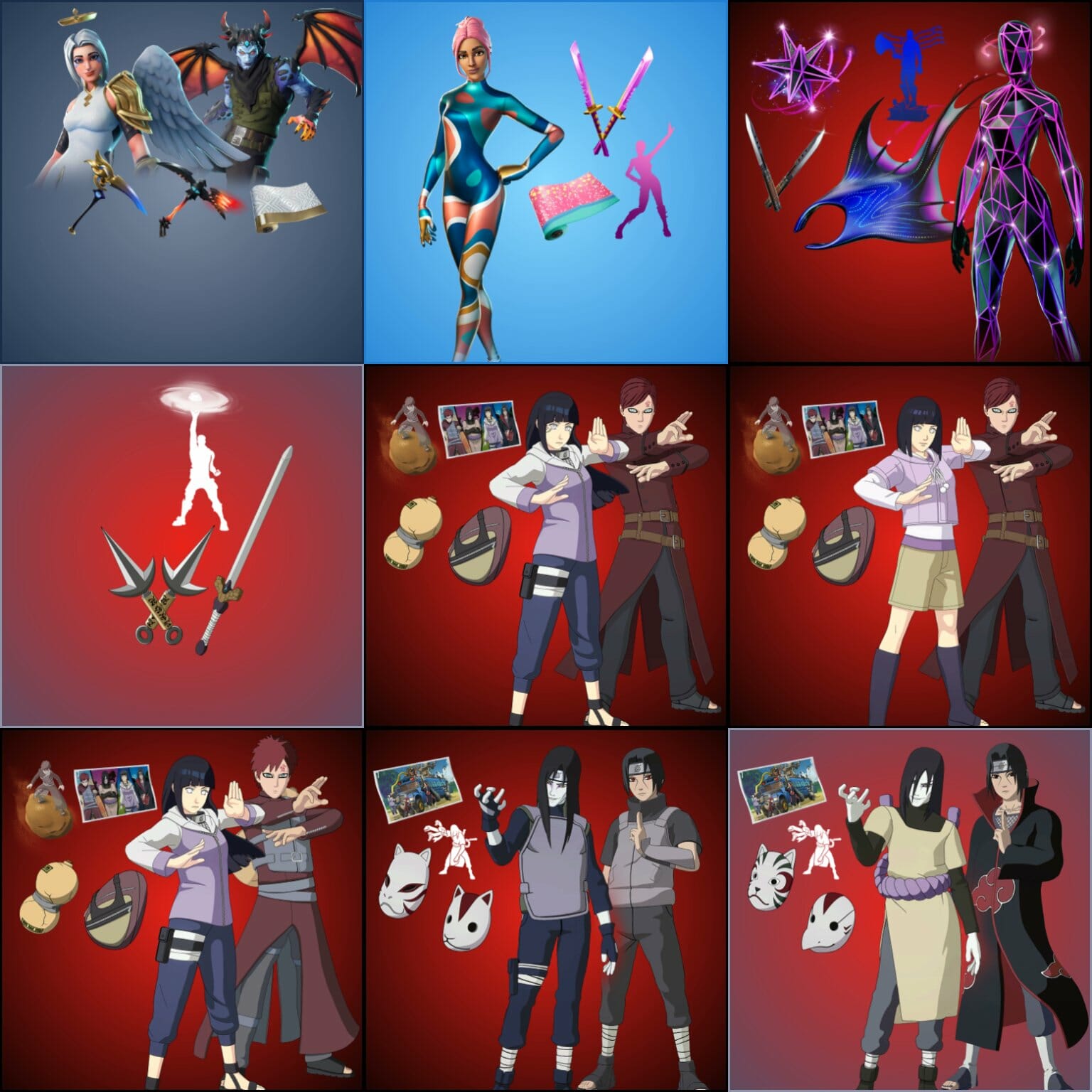 NEW* Chigusa, Megumi & Yuki Skins Fortnite (upcoming Anime Legends Pack)  doing All Built-In Emotes!