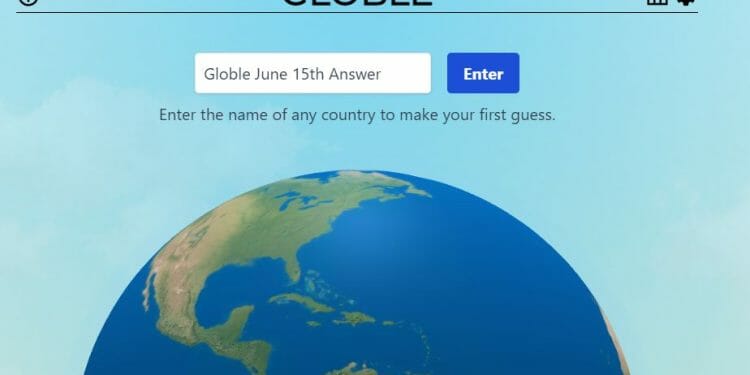 June 15th Globle World Game Answer Today Hint