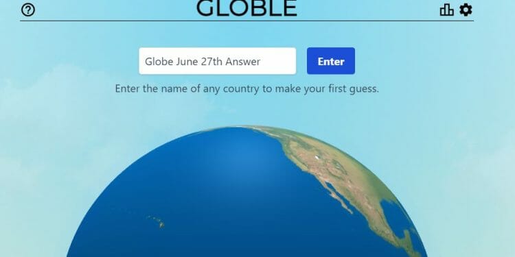June 27 2022 Globle World Game Answer Today Hint