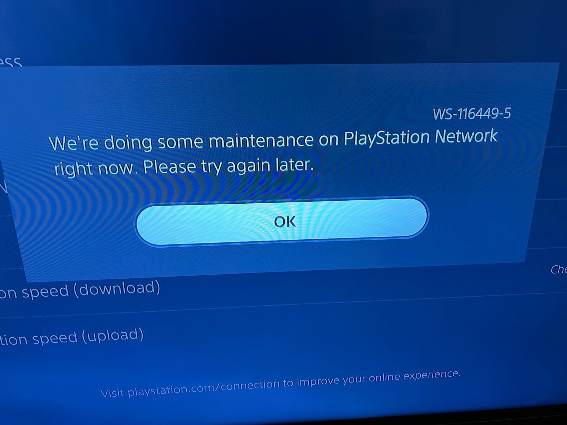 Playstation under shop maintenance