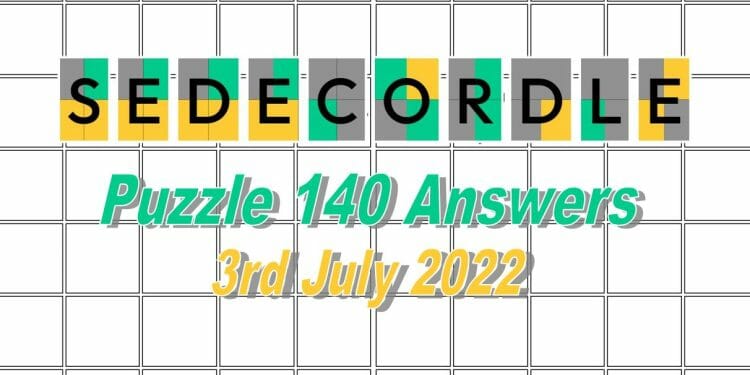 Daily Sedecordle 140 - 3rd July 2022