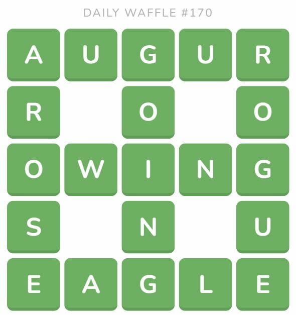Daily Waffle Game 170 Answer - July 10th 2022
