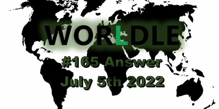 Daily Worldle 165 - July 5th 2022
